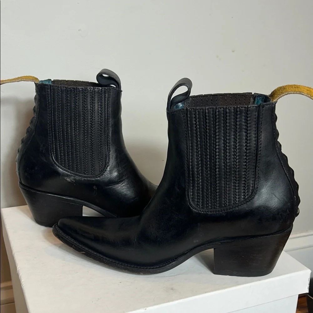 Pskaufman Black Leather Ankle Boots - Picture 5 of 7